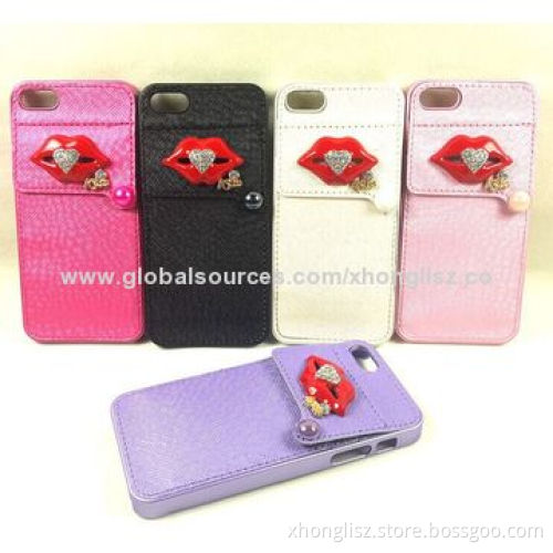 Cute card holder series PU leather case for iPhone 5/5s, OEM are welcomed